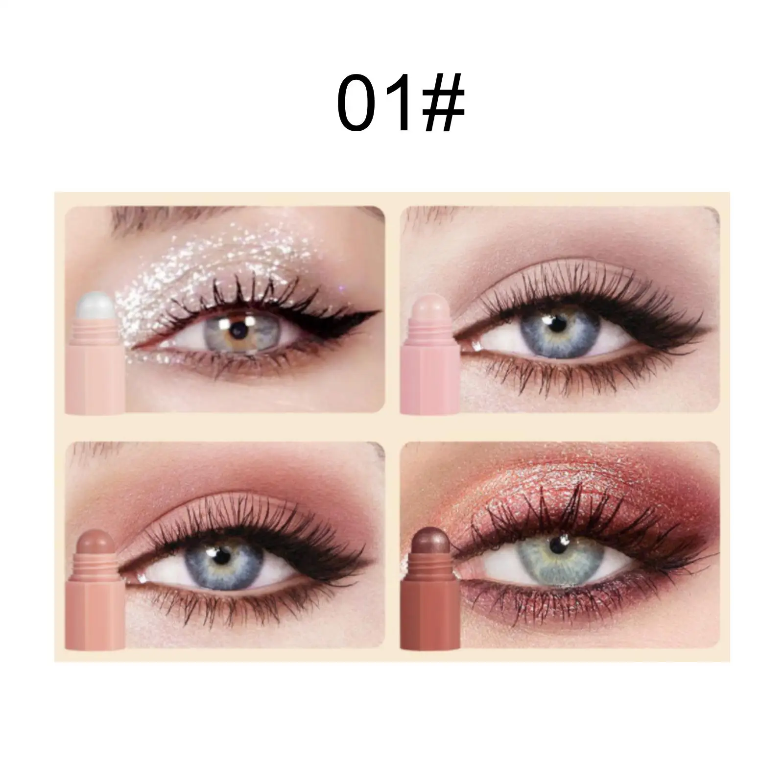 قطعة واحدة من قلم ظلال العيون الوامض 4 في 1 - متعدد الألوان، لمسة نهائية لؤلؤية، مريحة ومتينة، مناسبة للتاريخ والضروريات اليومية