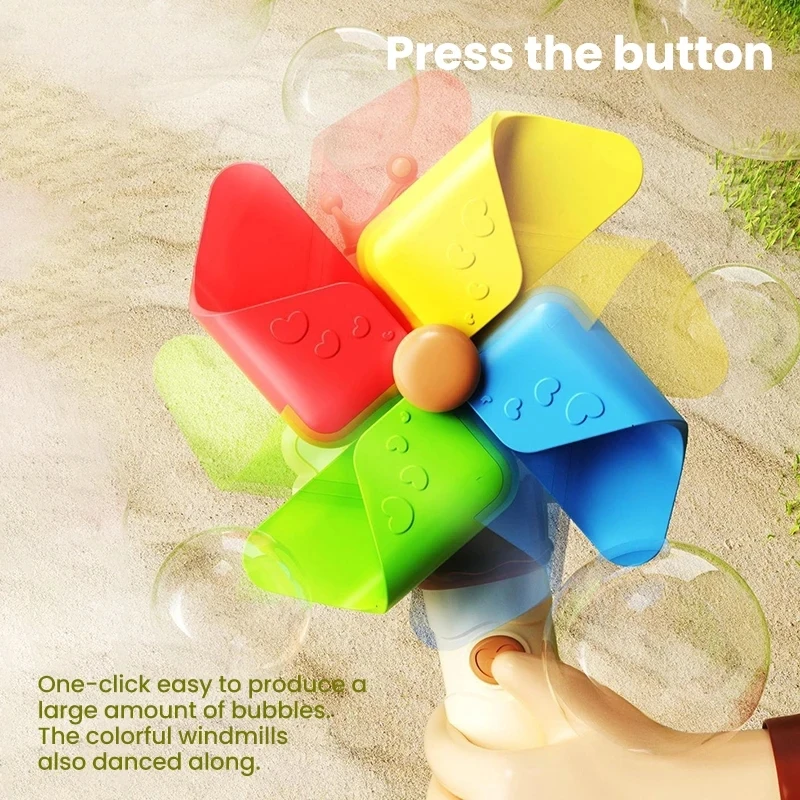 Molino de viento automático, máquina de burbujas, juegos al aire libre, pistola de burbujas de jabón para niños, juguetes de jardín, varita de burbujas eléctrica, regalo de cumpleaños para niños