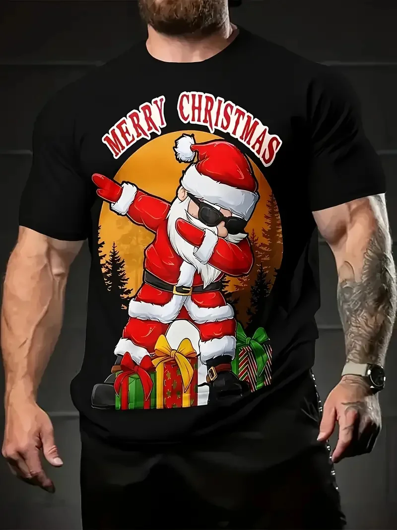 Santa Claus 3D Druck Sport T-shirt Männer Frauen Cartoon Weihnachten Party Casual Mode Erwachsene Paar eltern-kind Kurzarm top