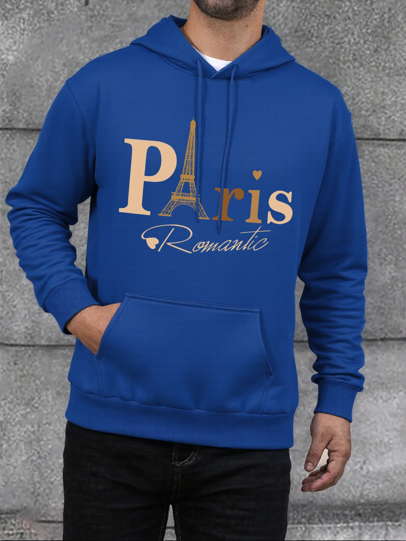 Paris Romantische Eiffelturm Druck Mann Hoodie Straße Hip Hop Kleidung Mode Lässig Hoody Herbst Lose Weiche Sportswear Männlich