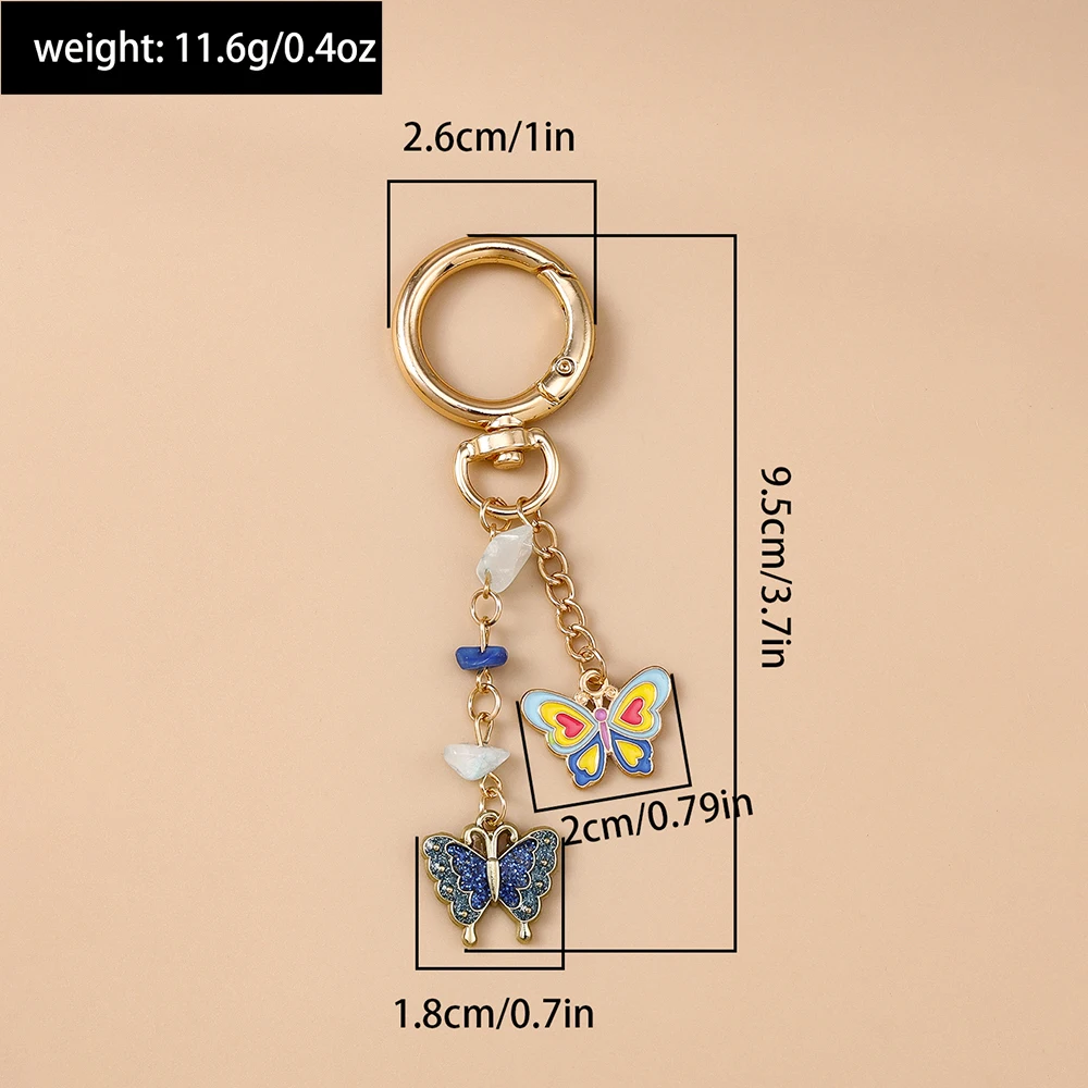 Aihua Niedlicher schicker Schmetterlings-Schlüsselanhänger, Y2K-Kristall-Schmetterlings-Schlüsselanhänger für Frauen und Mädchen, Handtaschen-Anhänger, Schmuckstücke, Schmuck, Geschenke – Detail 10