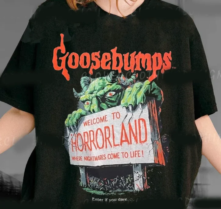 

Vintage Goosebumps Bedtime Scary T-Shirt, Enter If You Dare, Halloween Scary Tee