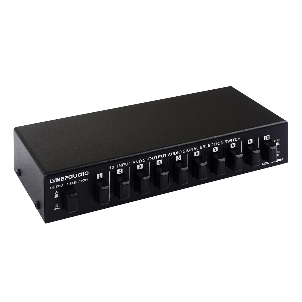10X2 Audio Signaal Selectie Switcher Luidspreker Schakelaar Bidirectionele Switching Rca Interface