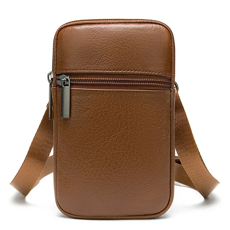 Casual couro genuíno mensageiro sacos dos homens saco para homens pequeno saco de telefone crossbody sacos ombro masculino crossbody bolsa luxo