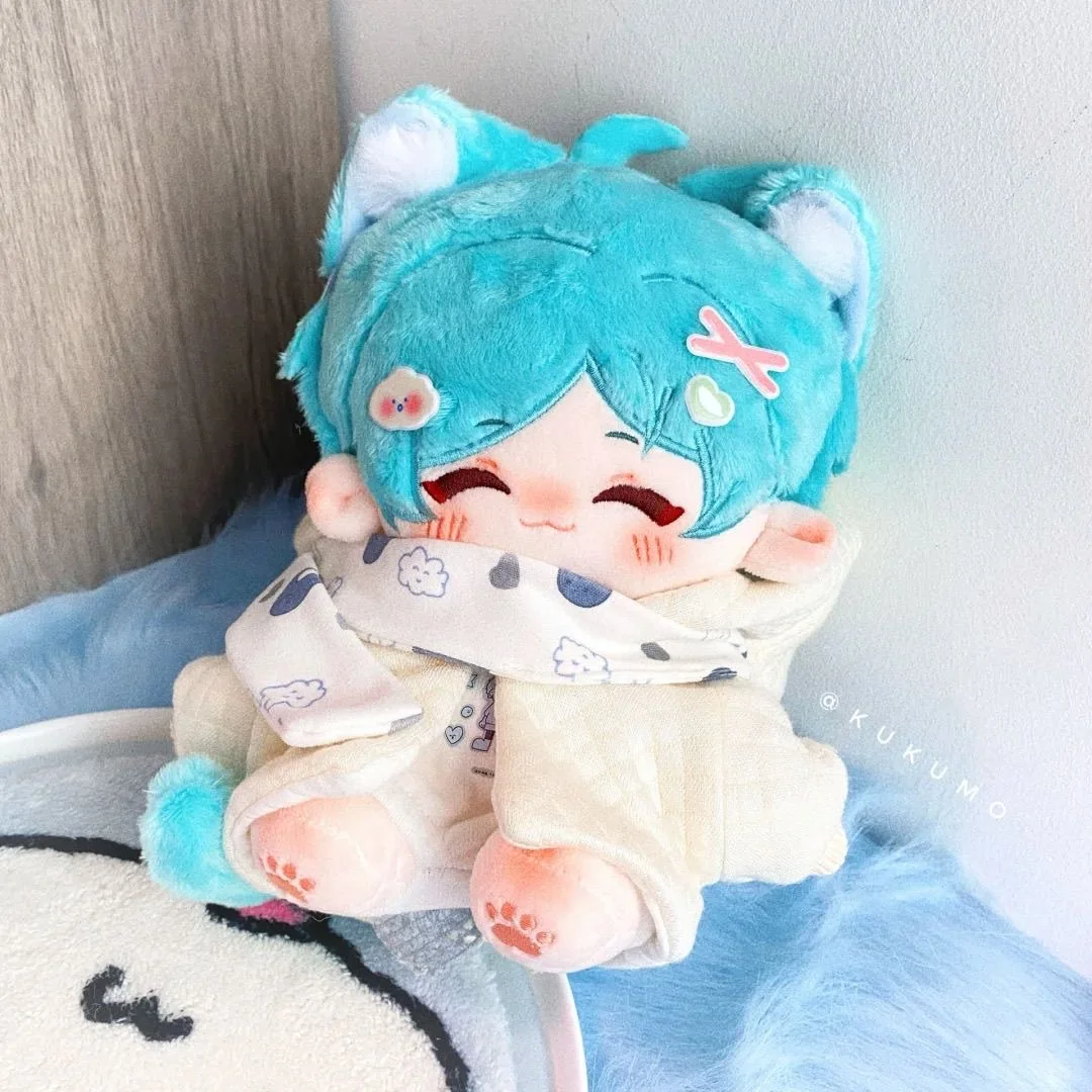 Anime Attribute Shinkai Kanata Cosplay 20cm Soft Plush Stuffed Doll Body Handsome Boy Cartoon Dress Up Cotton Stuffed Toys Gift