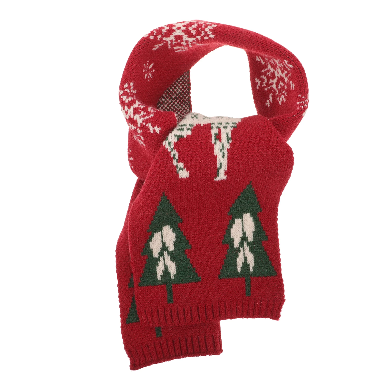 

Christmas Theme Kids Scarf Knit Wool Warm Soft Skin Friendly Gift for Children Winter Festival Holiday