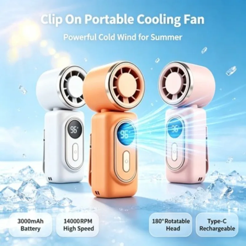 Portable Handheld Fan Mini Clip Fan Umbrella Holder Function Rotatable USB Charging Compact Personal Cooling Fan Outdoor Camping image 2