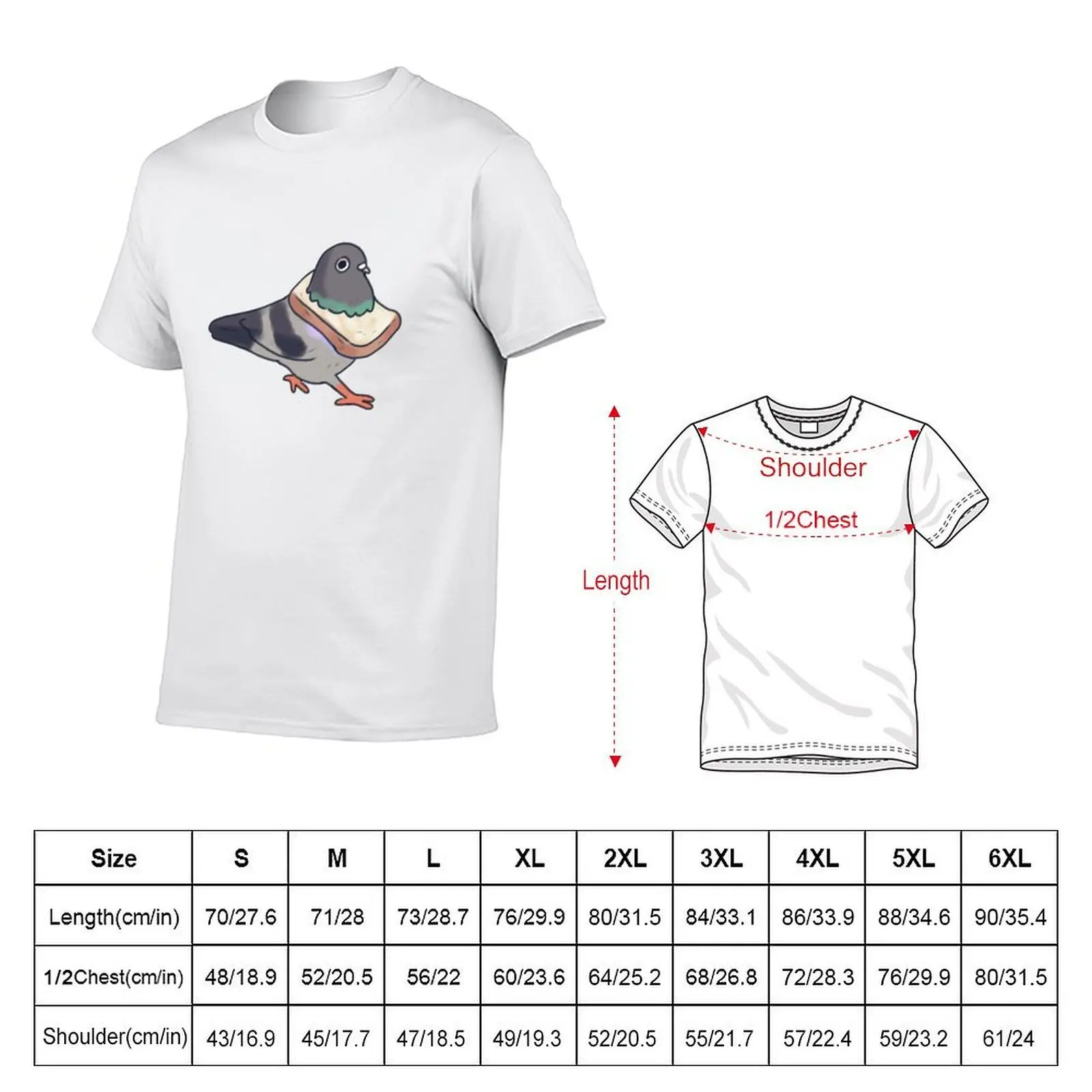 Bread pigeon drawing T-Shirt Man t-shirt plain oversized t shirts for men