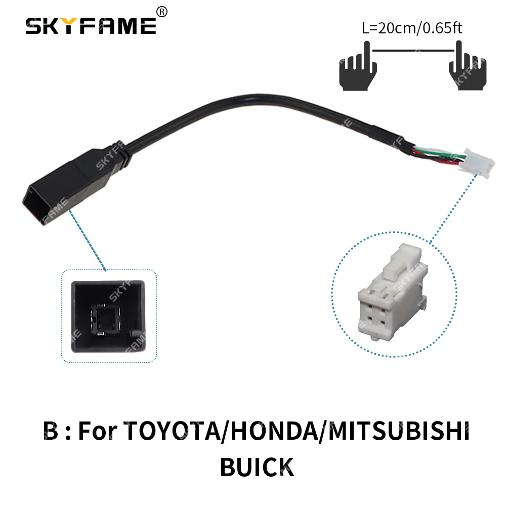 SKYFAME Car Android Original 4pin USB Converter Cable Adapter For Toyota Honda Mitsubishi Buick