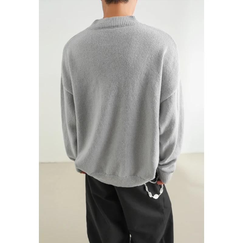 الشتاء سترة سوداء الرجال الدافئة موضة عادية بلوفر مغزول الرجال الكورية فضفاضة طويلة الأكمام سترة رجالي البلوز الملابس M-3XL