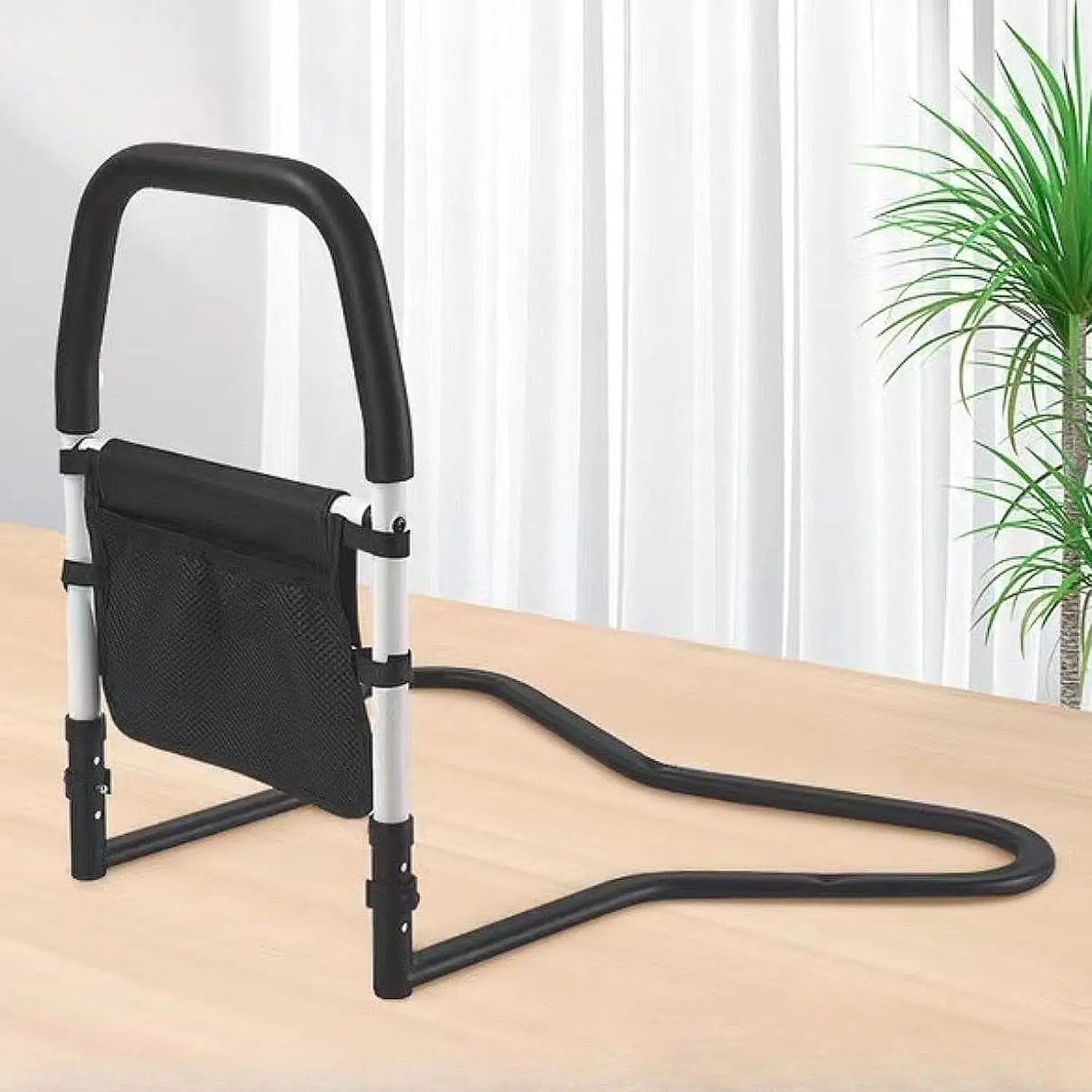 ارتفاع قابل للتعديل، مقبض مساعد للسرير، سكة سرير مع أرجل، درابزين بجانب السرير، غرفة نوم آمنة لمنع السقوط لكبار السن #5