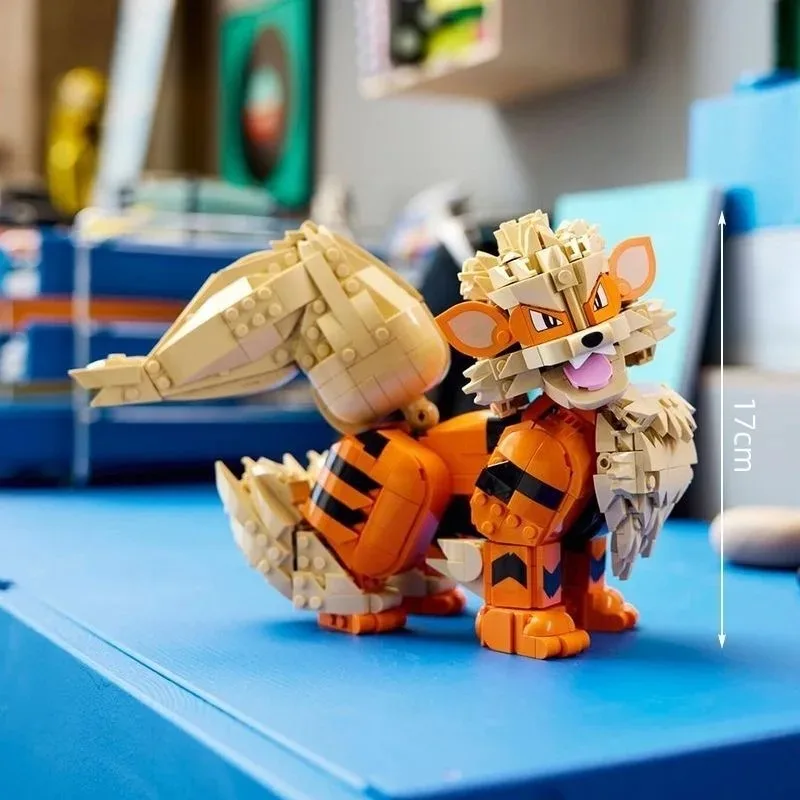 2026 New 1190pcs In Stock Brand New Building Block Articulated Wild Dog Fire Beast Model, DIY Toy Suitable Home Decoration Ornam