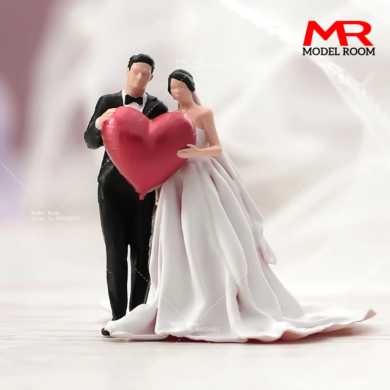 ANT 1/43 1/64 1/87 Scale Wedding Bride Groom Couples Love Figure Model Mini Model Valentine Day Newlywed Gift Tabletop Ornament