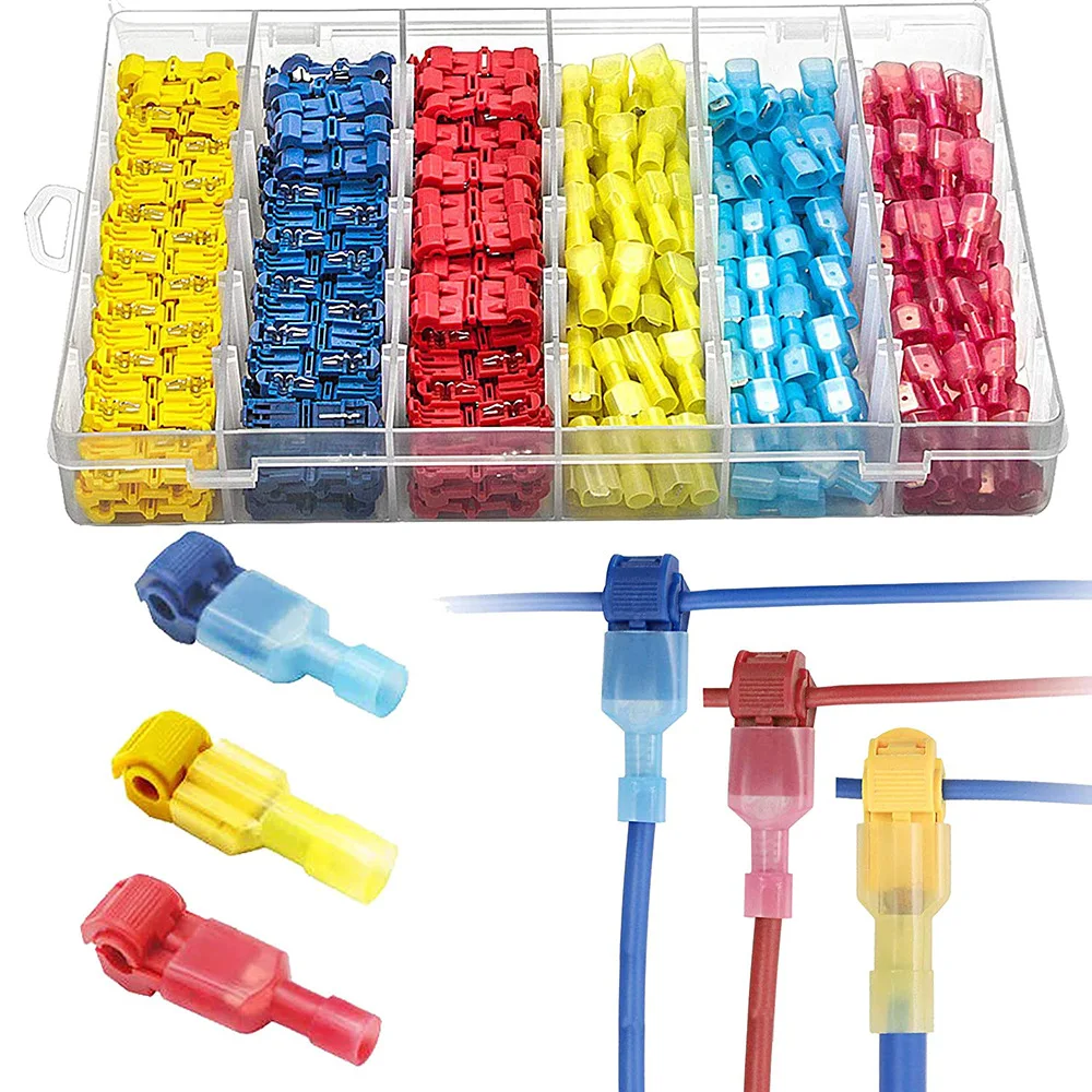 60/90/120/240PCSWire Cable Connectors Terminals Crimp Terminal Scotch Lock Quick Splice 22-10AWG Electrical Car Audio Kit Tool