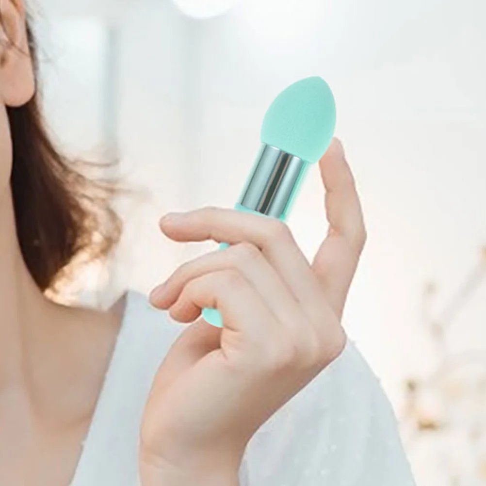 

6 Pcs Sponges Beauty Pen Set Pink Green Face Foundation Sponge Brush Portable Makeup Sponges Tools Washable