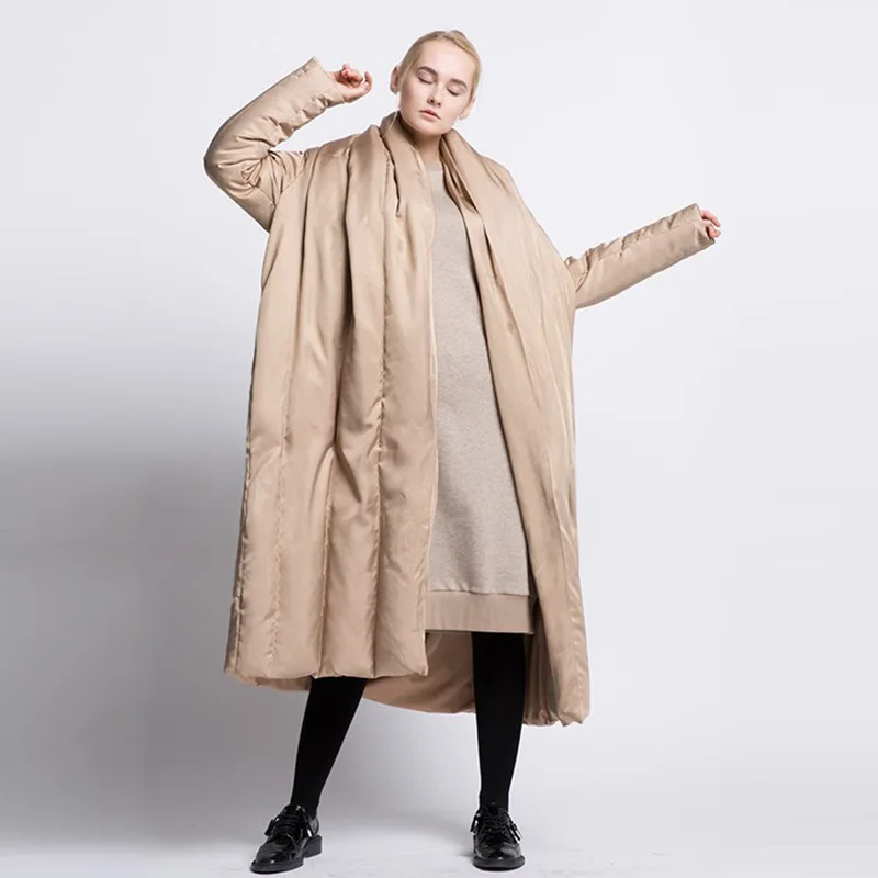 

Over sized Thicken Cape-Style Down Jacket for Women Puffer Jacket Trend Luxury High Quality Winter Warm Long Down Coats