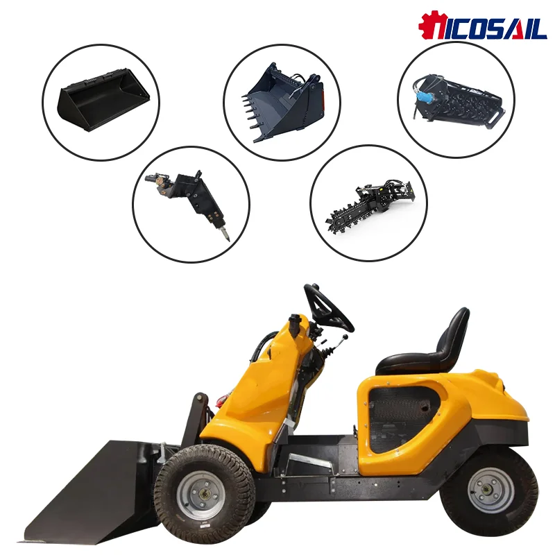 

Household multifunctional three wheel skid steer loader EPA engine front wheel loader