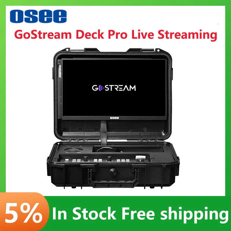 

Osee GoStream Deck All-in-One Pro Live Streaming Multi Camera Video Mixer Switcher Recorder Player Kit 4 HDMI In USB-C I/O