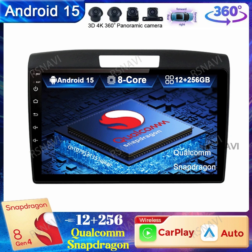 Rádio do carro android 14 para honda crv CR-V 2012 2013 2014 2015 2016 9/10 Polegada sistemas ips wifi + 4g dvd viedo player não 2din qualcomm