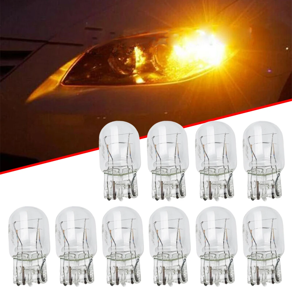 10pcs T20 7443 7440 Signal Light W21/5W Brake Tail Light Bulbs Auto Halogen Lamp Marker Wedge License Plate Light Bulb