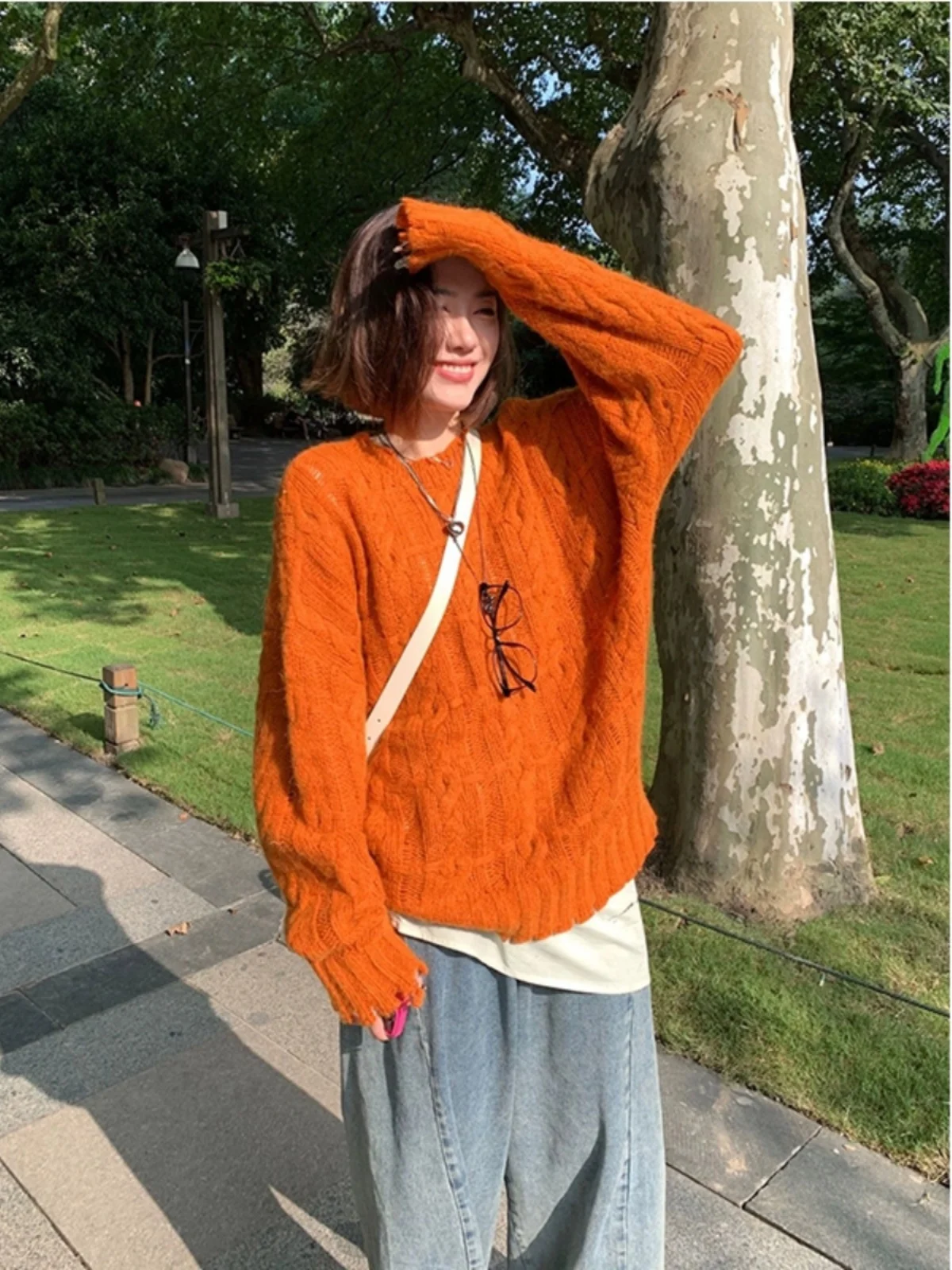 

Sweaters Jumpers Pullovers Womens Korean Clothing Gothic Ribbed BF Y2K Lady OL Professional Commute Minimalist Winter Basic Warm