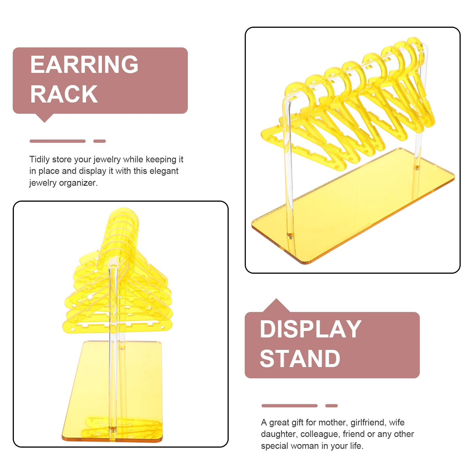

Earring Necklace Acrylic Jewelry St ganizer Jewelry Holder St Display Rack Gold Color Storage Decor Item