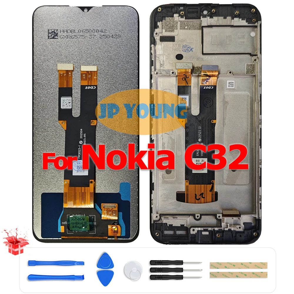 オリジナル-65-インチ-lcd-タッチ-スクリーン-デジタイザー-アセンブリ-フレーム付き-nokia-c32-用-交換品