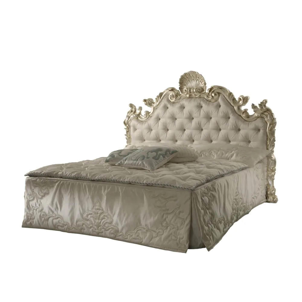 

Retro solid wood bed soft bag wedding bed master bedroom pull button double bed