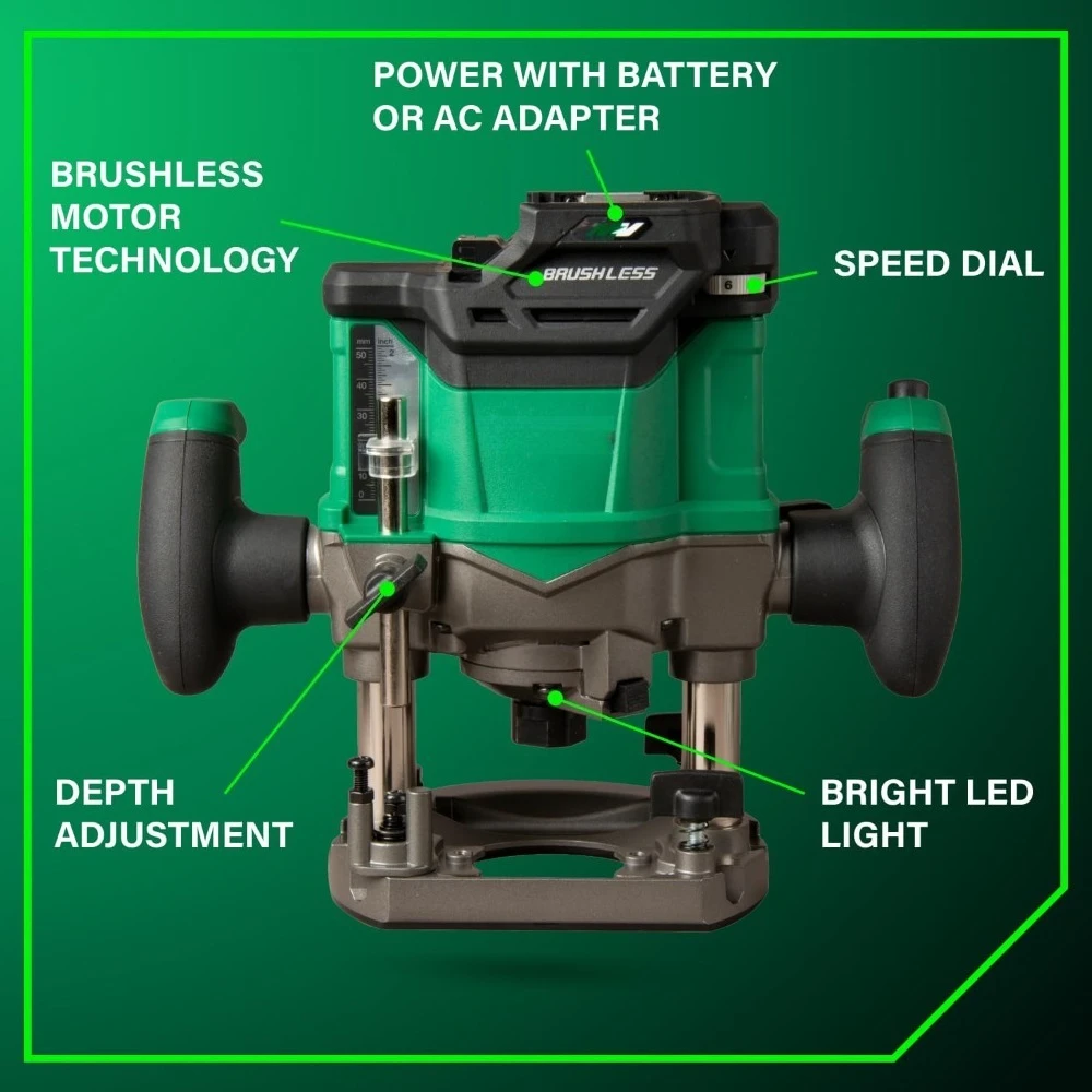 Cordless Plunge Router, 36V Variable Speed Router, Up to 46 Feet per Minute, Lightweight Design, LED Work - NEW