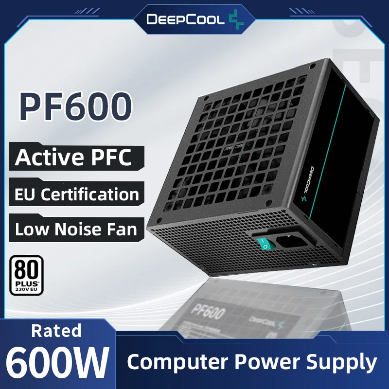 

Блок питания DEEPCOOL PF600 PFC Max 80 Plus, блок питания для настольного компьютера, 600 Вт, с 24-контактным блоком питания, 12 В, ATX