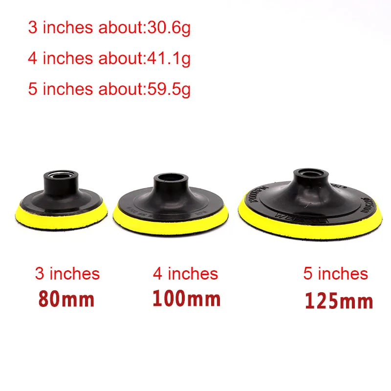 Car Backing Plate Pad Hook Loop Polishing Buffing Disc Sandpaper Self-adhesive Abrasive Tools Electric Grinder 8MM Shank Sander