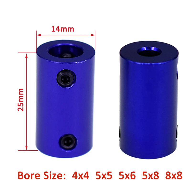 

1-10pcs D14*L25 Aluminium Couplings Bore 4x4 5x5 5x6 5x8 8x8 Motor Coupling 3D Printer Part Boat Car Aircraft Metal Model DIY
