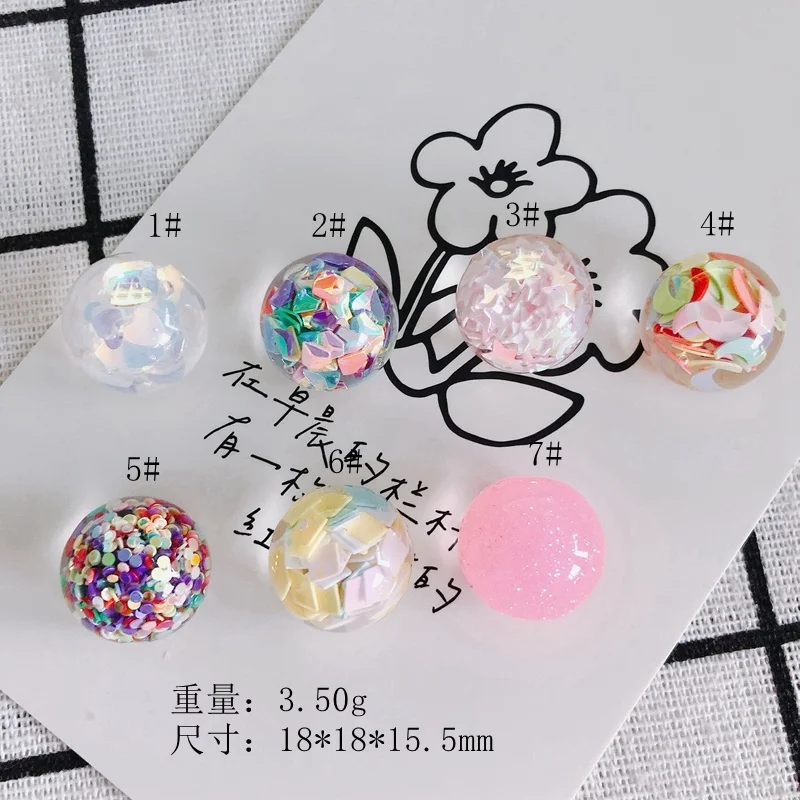 6PCS Symphony Love Sequin Pendant Transparent Sequin Filler Bead Patch Jewelry DIY Material Accessories