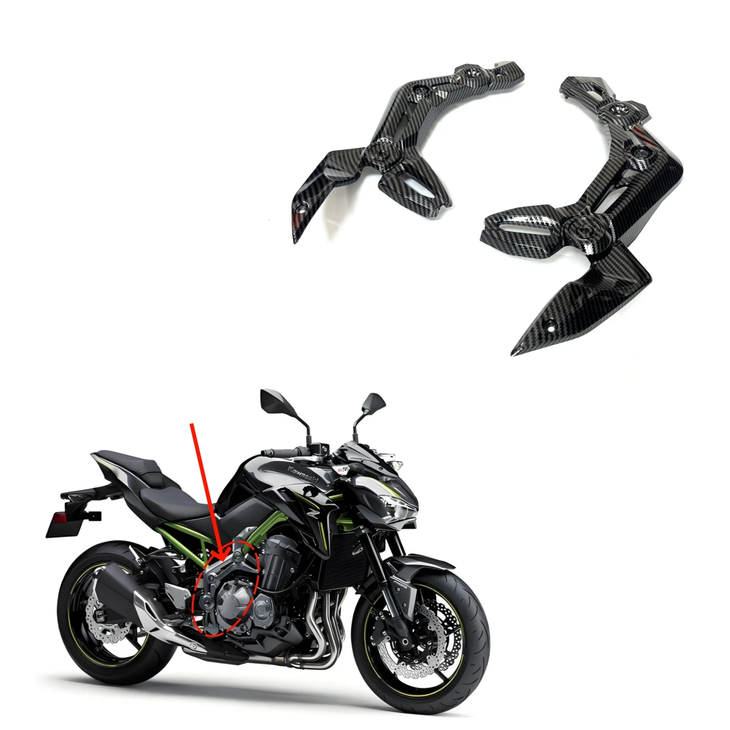 

For Kawasaki Z900 2017-2018-2019 Motorcycle Frame Side Cover Fairing Body Panel Accessories