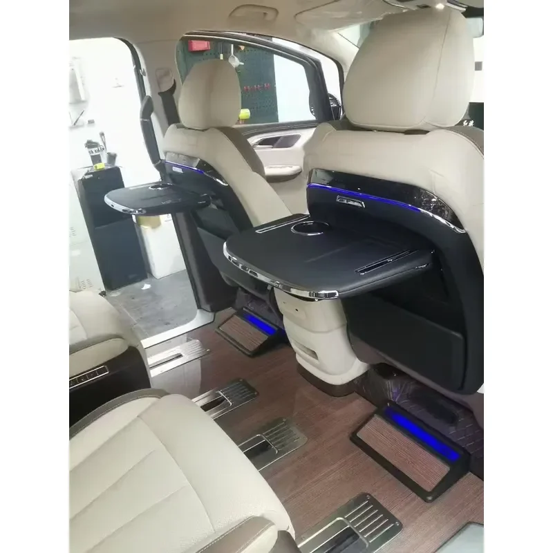 High Quality ABS Portable Car Back Seat Table with Dual Cup Holders and Wireless Charging for Hongqi HQ9 (2022-2024)
