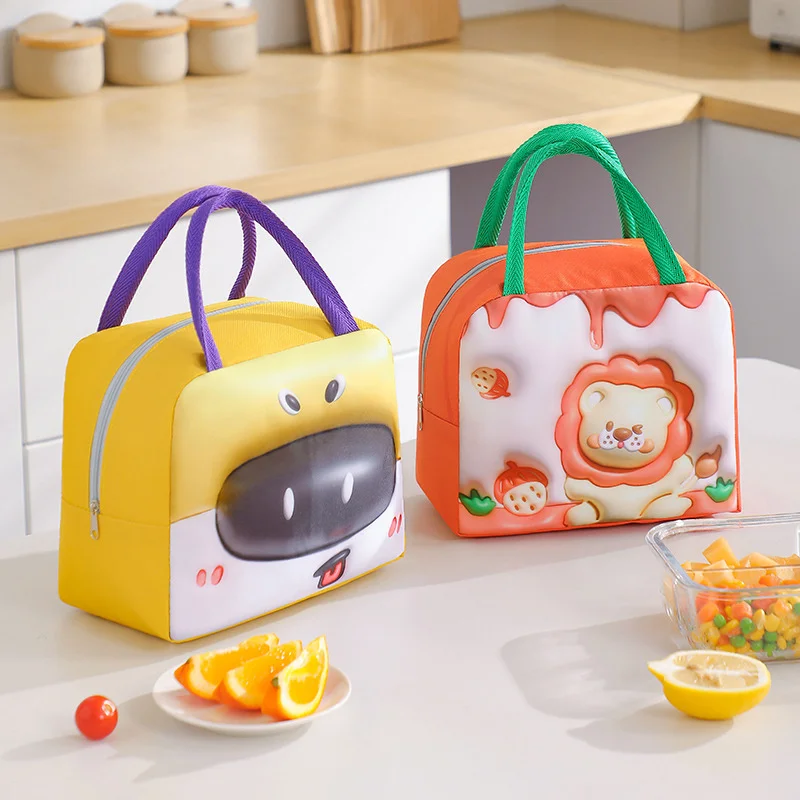 3D Cartoon Lunch Bag Insulated Thermal Food Portable Lunch Box Functional Food Picnic Lunch Bags