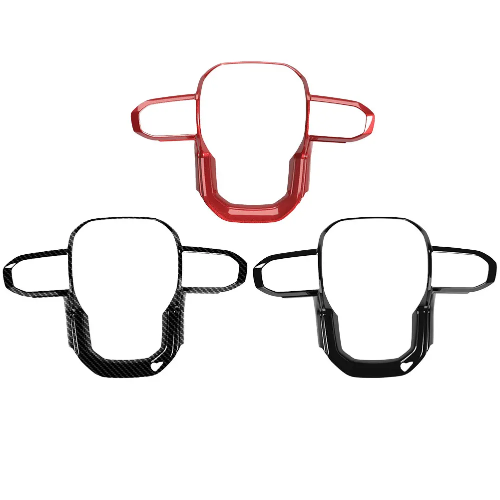 زر لهجة عجلة القيادة تقليم ديكور السيارة الداخلي مادة ABS سهلة التركيب تركيب سريع مقاومة للاهتراء