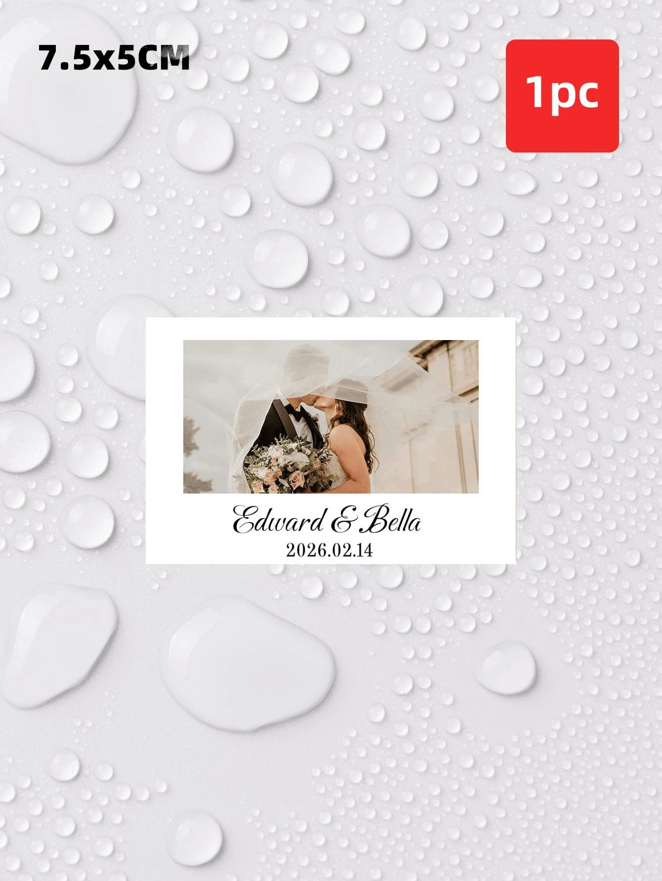 Personalisierte Etiketten für Champagnerflaschen, wasserfest, ölbeständig, Fotoaufkleber für Paare, Hochzeit, Jungvermählte, Party – Detail 5