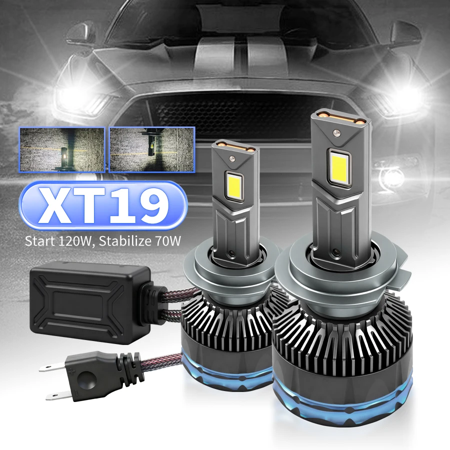 

120W 5500LM H7 H4 H11 Led Headlight High Power XT19 CSP Canbus H1 H8 9005 HB3 9006 HB4 9012 HIR2 Turbo Lamp Car Led Headlamp