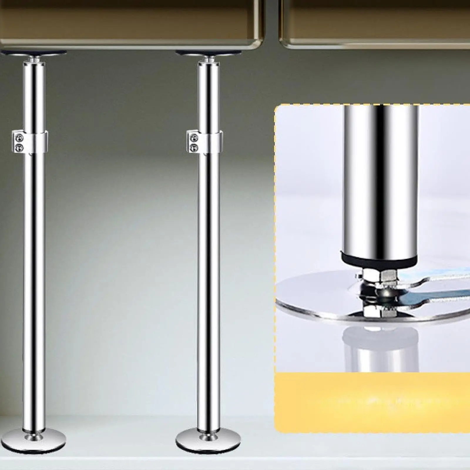 

Регулируемая опорная стойка из нержавеющей стали премиум-класса для установки подстольных раковин в ванной или на кухне