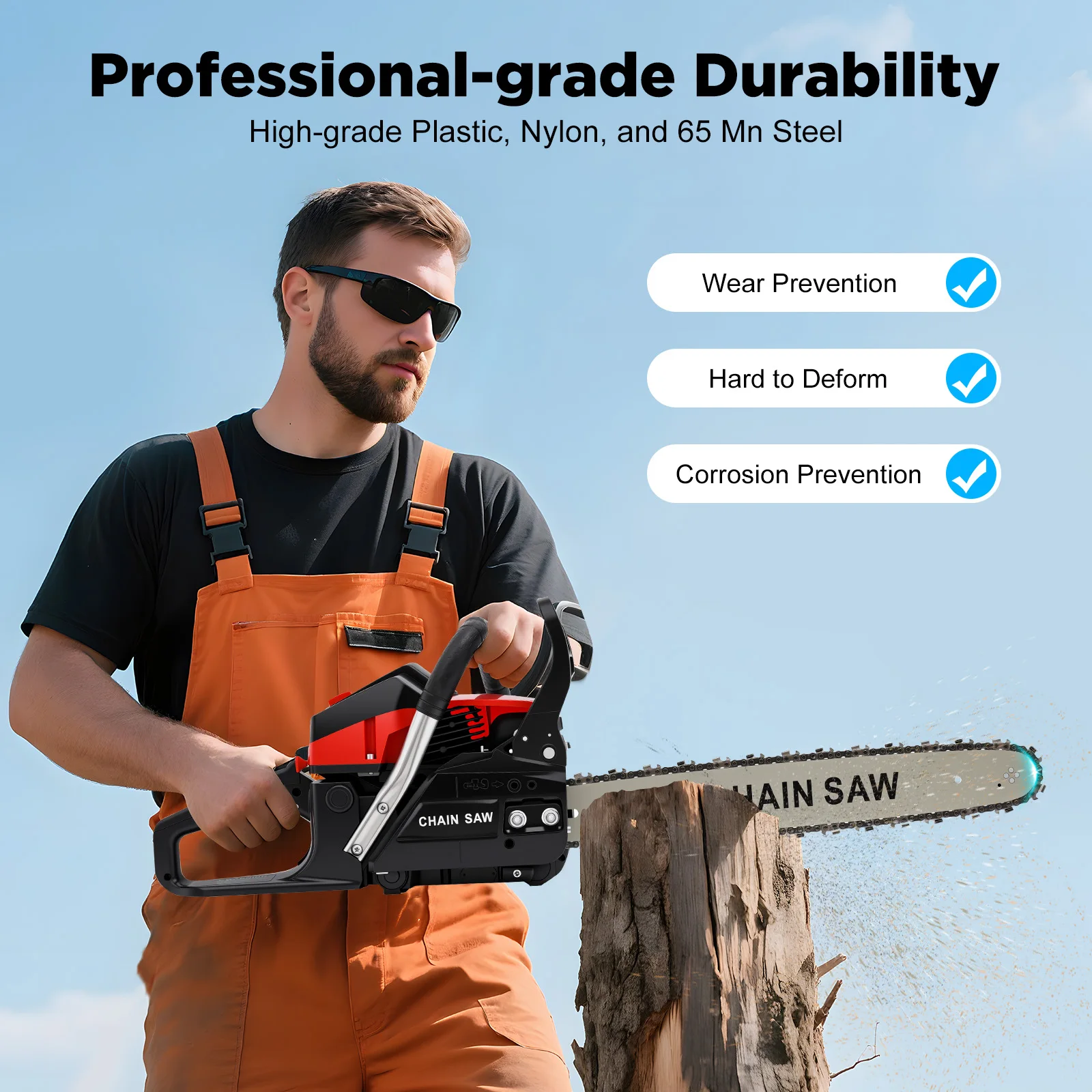 

58cc 2200w Gas Chainsaw,18 Inch 2-StrokeChainsaw,Handheld Cordless Petrol Chain Saw,Gasoline Chainsaw for Trees Gas Powered