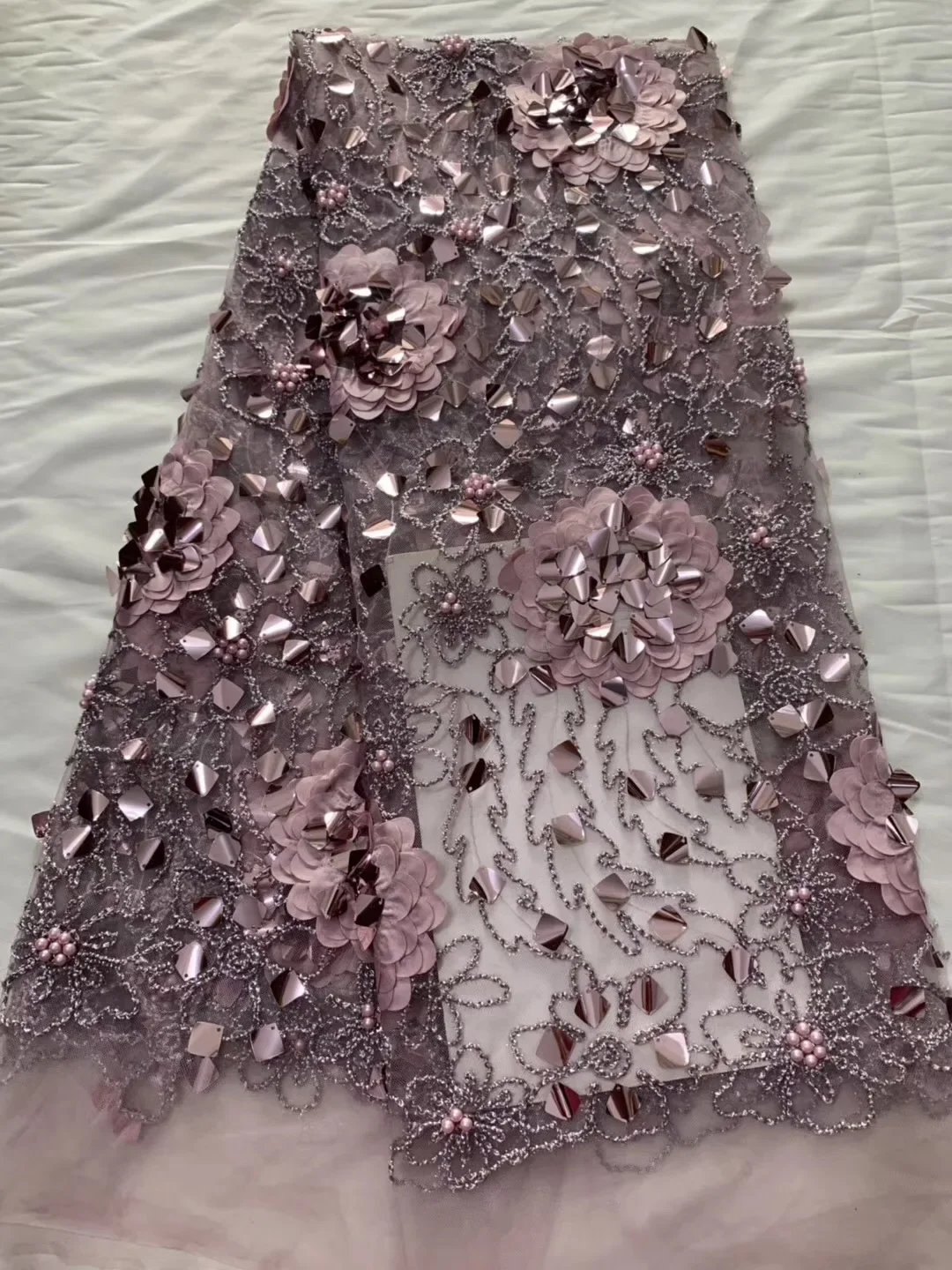 

2021Latest French Laces Fabrics High Quality Tulle African Laces Fabric Wedding Nigeria Tulle Lace White Milk Silk Lace