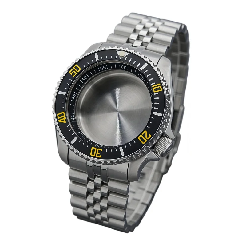 Men 42mm Silver SKX007 Diver Watch Housing With Sapphire Lens For 28.5mm Dial Fit NH35 NH36 7S 4R 6R Series Watch Modification