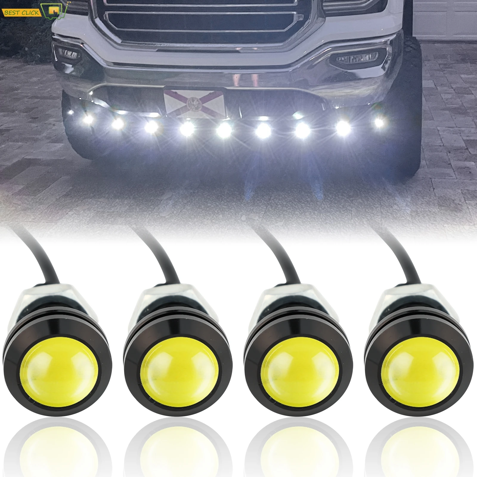 Feux de signalisation LED Eagle Eye Hawkeye, feux de calandre avant, haute puissance, DRL externe, feu de position de dégagement de voiture, automobiles, 18mm, 12V