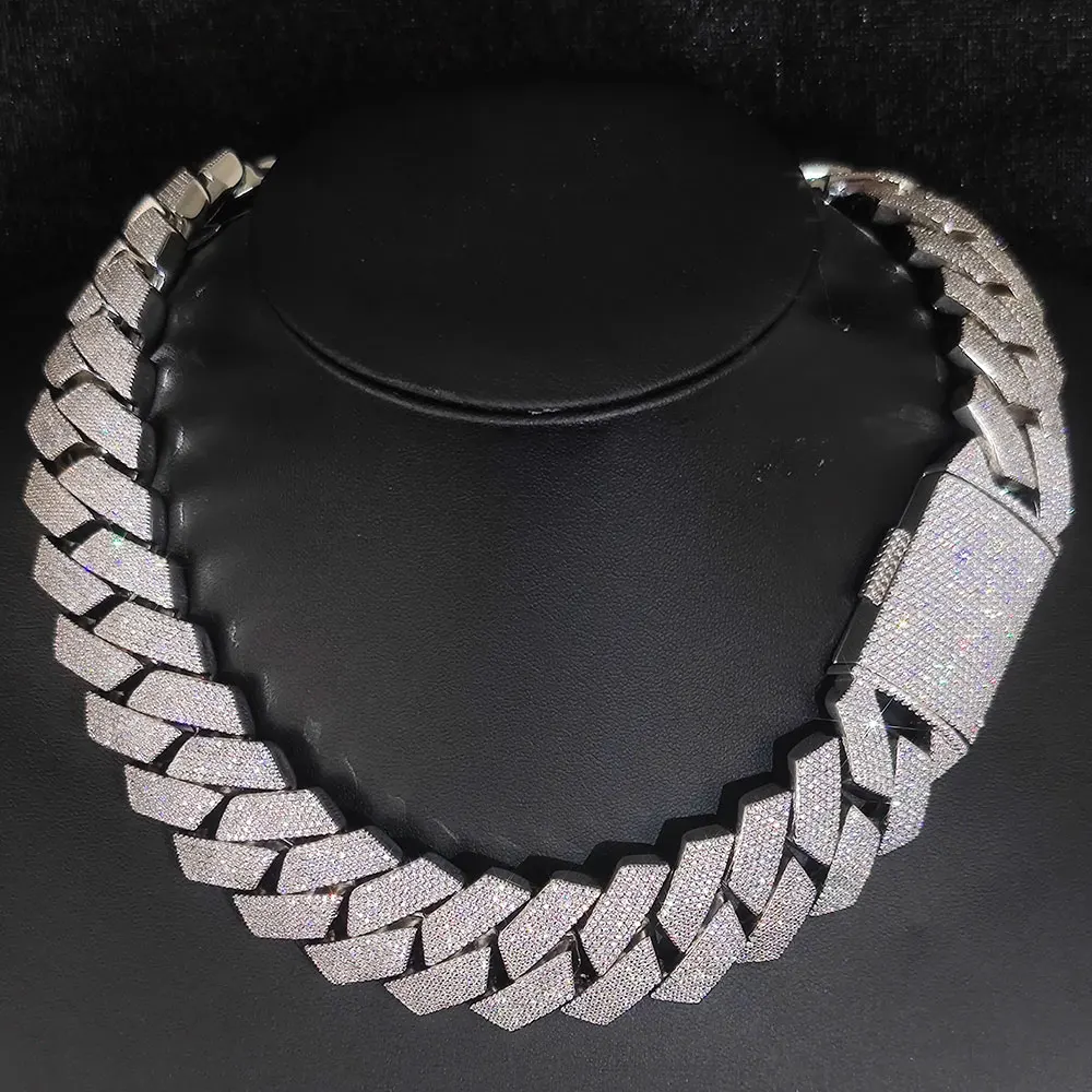 High Quality Custom Hip Hop Jewelry Diamond Necklace 25mm 6 Rows CZ Cuban LINK CHAIN Bling Big Heavy Iced Out Chain For Men