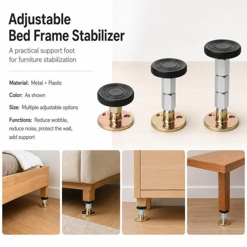 Verstellbarer Bettstabilisator, Teleskopstütze, Anti-Knarr-Befestigungshalterung für Möbel, Schrank, Bett, Kopfteil-Stopper, Dübelwerkzeuge – Detail 6