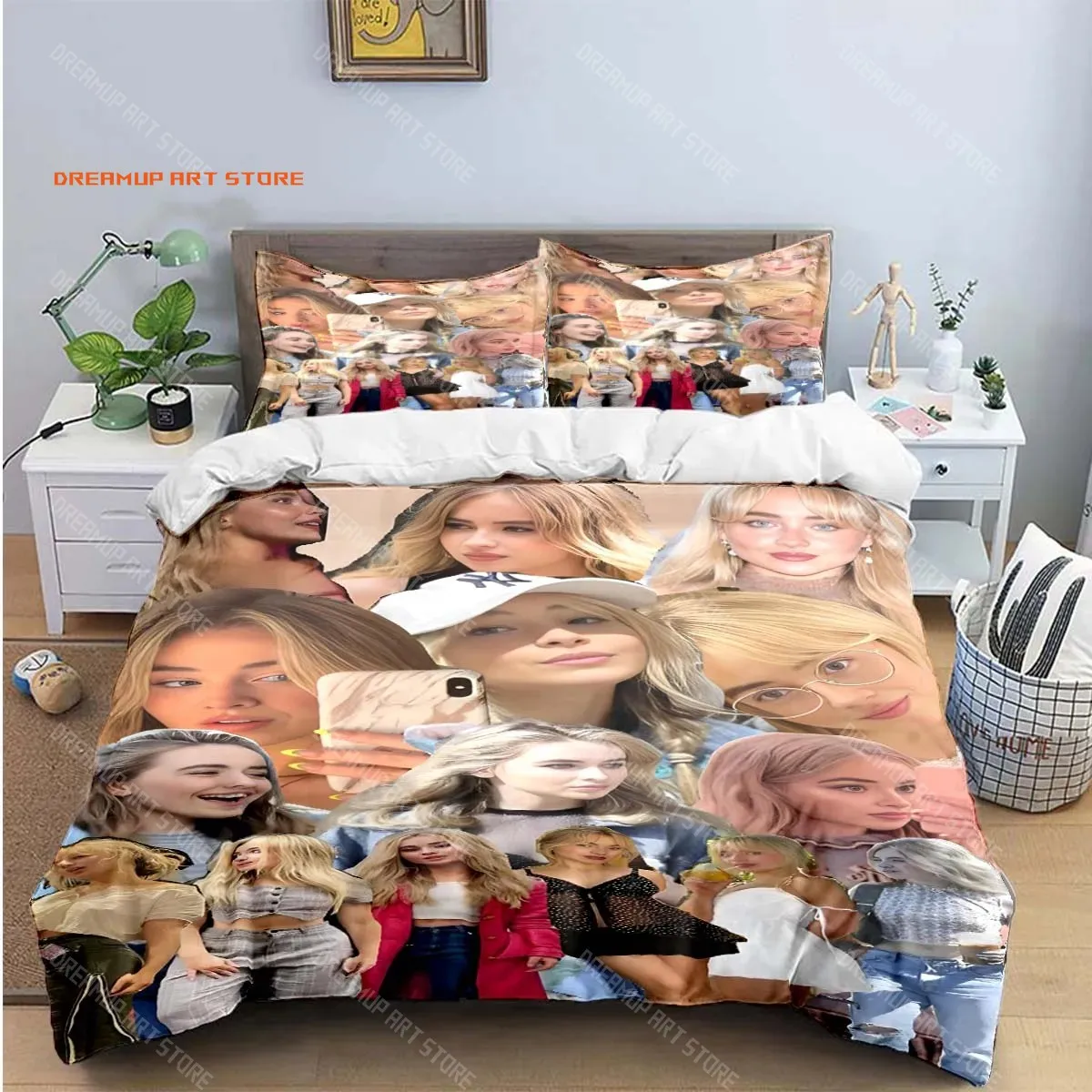 2026 3D Print Hot Pop Female Singer S-Sabrina Bedding Sets Bed Supplies Set Duvet Cover Bed Comforter Set Bedding Set Luxury Gif