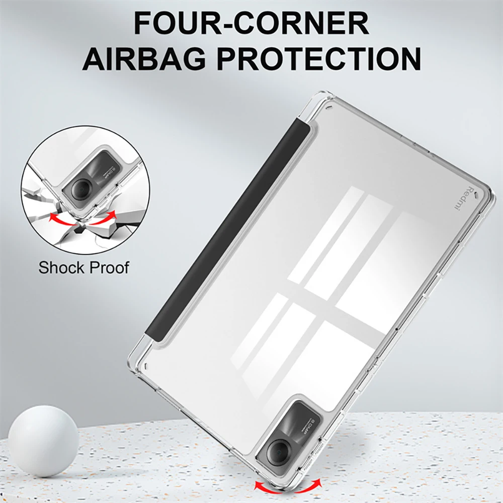 Tablet Case For Xiaomi Redmi Pad Pro Pad 2 Pro Poco Pad M1 Pad SE Poco Pad 12.1inches 3 Fold Anti-Fall Protective Shell