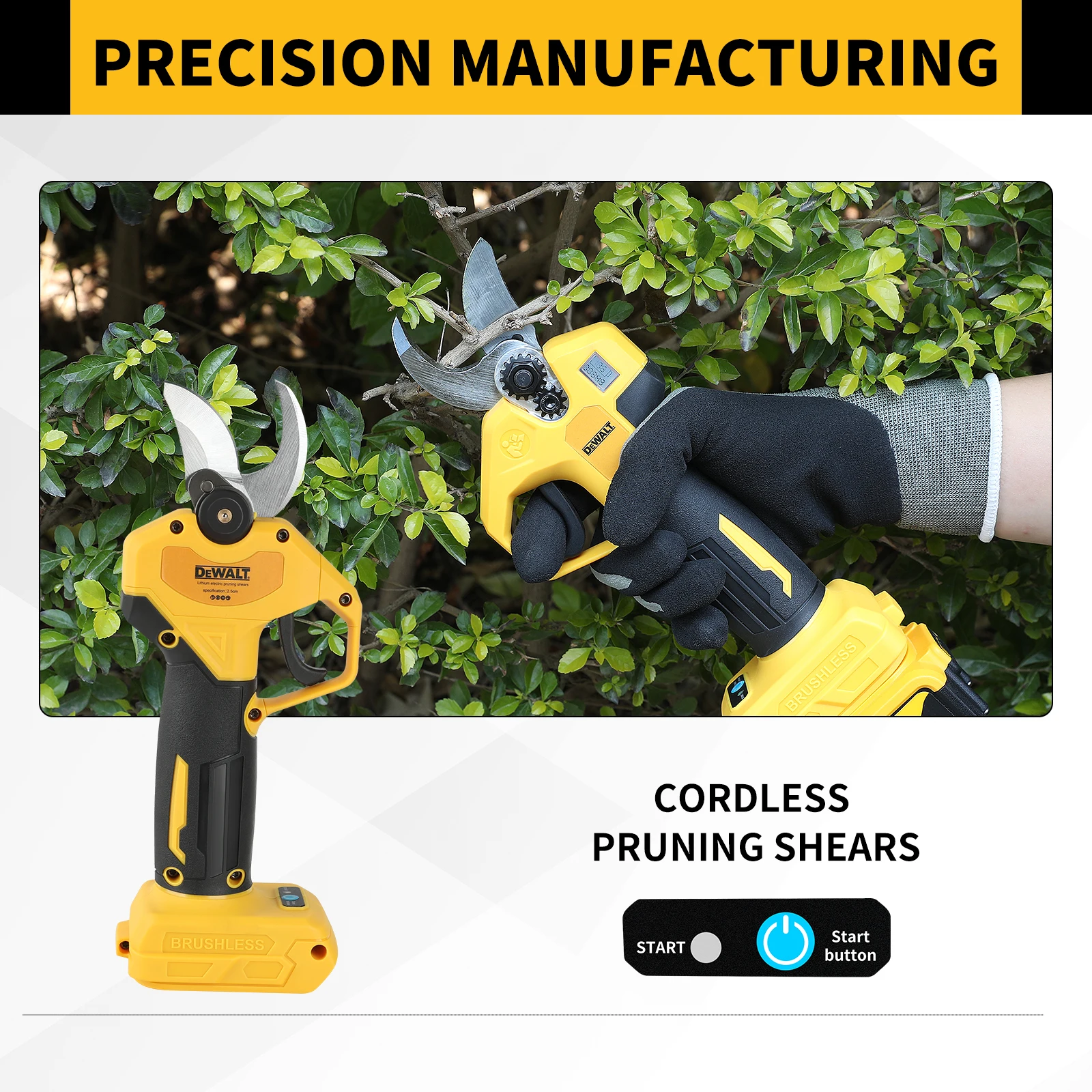 

Бесщеточные электрические секаторы Dewalt 45 мм для аккумулятора Dewalt 20 В, аккумуляторные электрические ножницы для фруктовых деревьев и бонсай