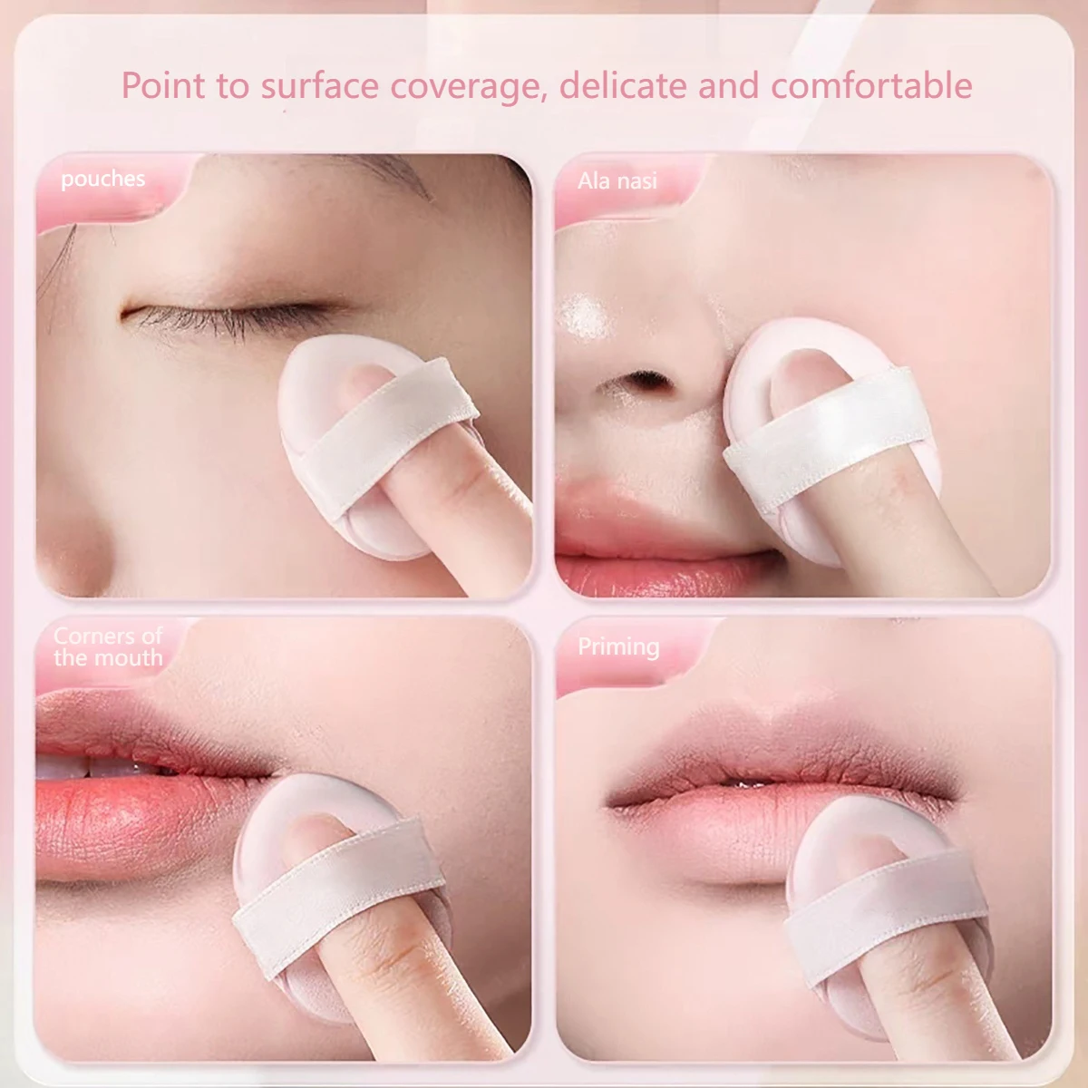 Mini Finger Puff ขนาดเล็ก Air Cushion แป้งฟองน้ําสําหรับคอนซีลเลอร์ใบหน้า Bb ครีมฟองน้ําพัฟแต่งหน้าเครื่องมือเปียกและแห้งแป้งพัฟ